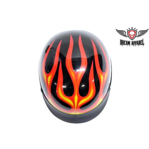 DOT Approved Motorcycle Helmet W/ Flames Graphic