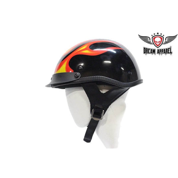 DOT Approved Motorcycle Helmet W/ Flames Graphic