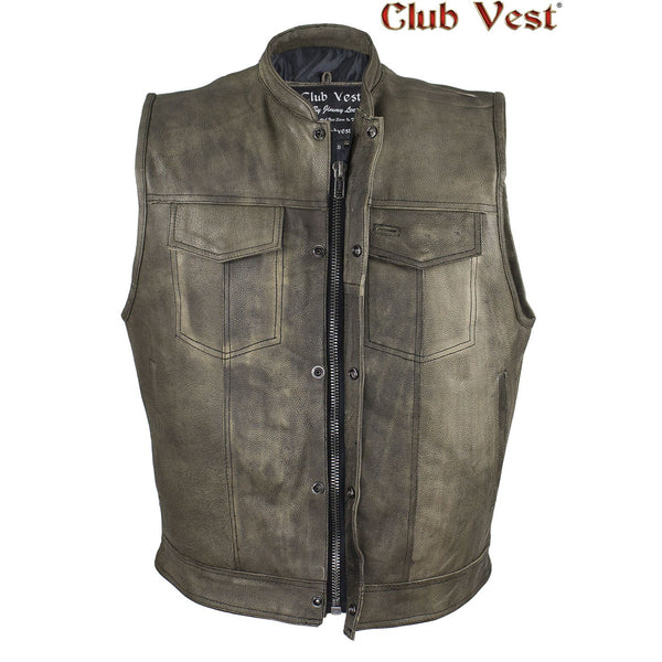 Men's Brown Leather Concealed Carry Vest by Club Vest®