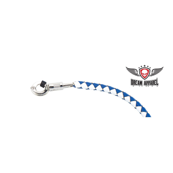 White And Blue Fringed Get Back Whip W/ Pool Ball