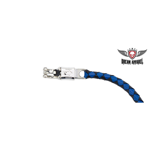 Black And Blue Fringed Get Back Whip W/ Pool Ball