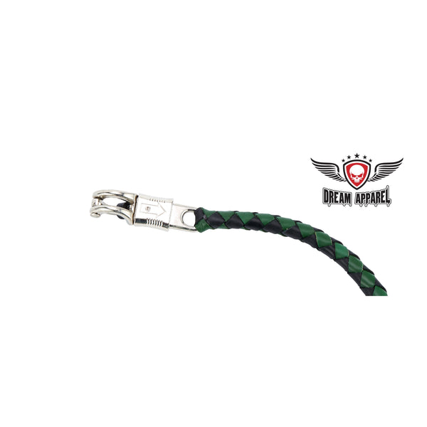 Black And Green Fringed Get Back Whip W/ Pool Ball