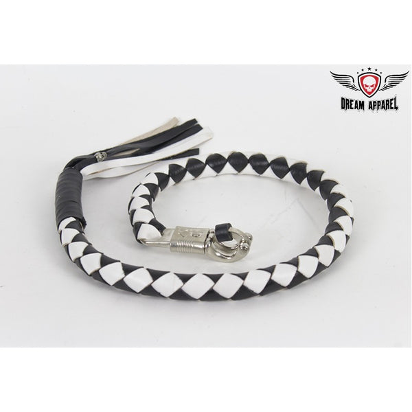 Black & White Get Back Whip For Motorcycles 4 Sizes