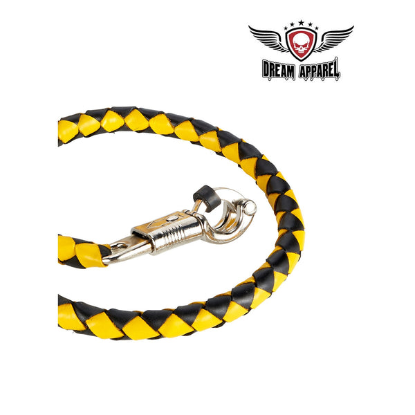 Black And Yellow Fringed Get Back Whip W/ Pool Ball