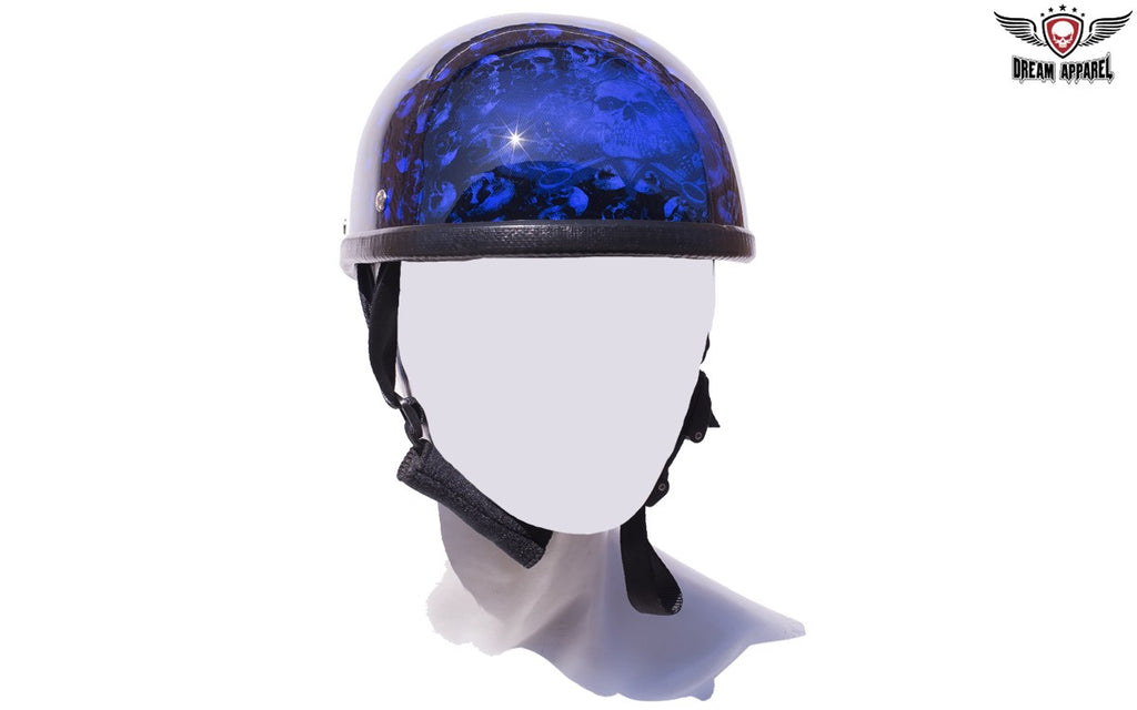 Gorgeous Blue Skull Graveyard Eagle Novelty Helmet
