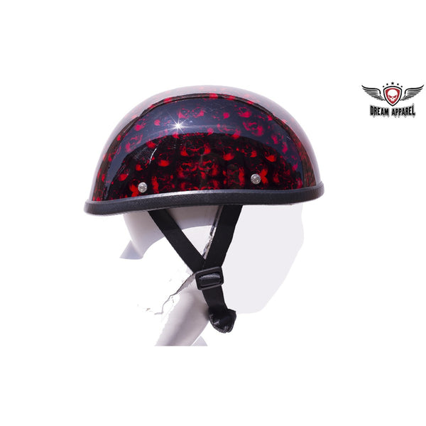 Burgundy Skull Graveyard Eagle Novelty Motorcycle Helmet