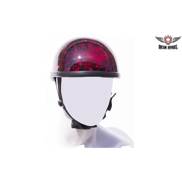 Burgundy Skull Graveyard Eagle Novelty Motorcycle Helmet