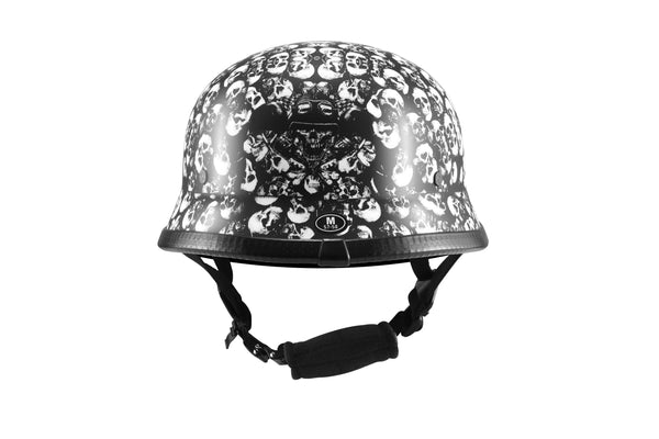 White Shiny Skull Graveyard German Novelty Helmet