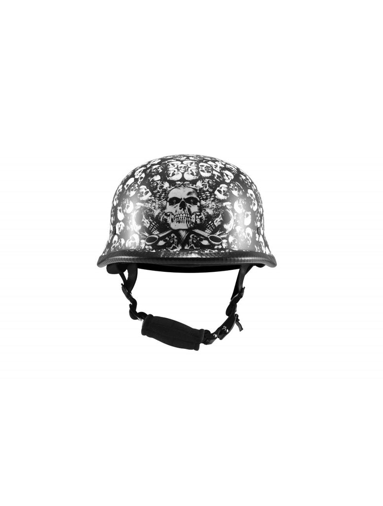 White Shiny Skull Graveyard German Novelty Helmet