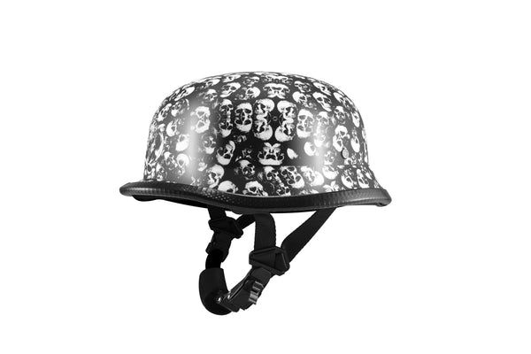 White Shiny Skull Graveyard German Novelty Helmet