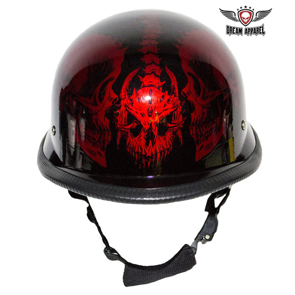 Take a second and check out the new Burgundy Novelty Helmet with Horned Skeletons.