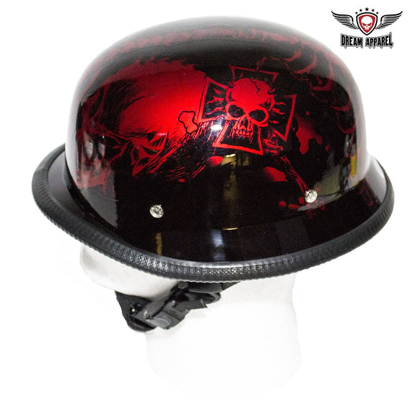 Take a second and check out the new Burgundy Novelty Helmet with Horned Skeletons.
