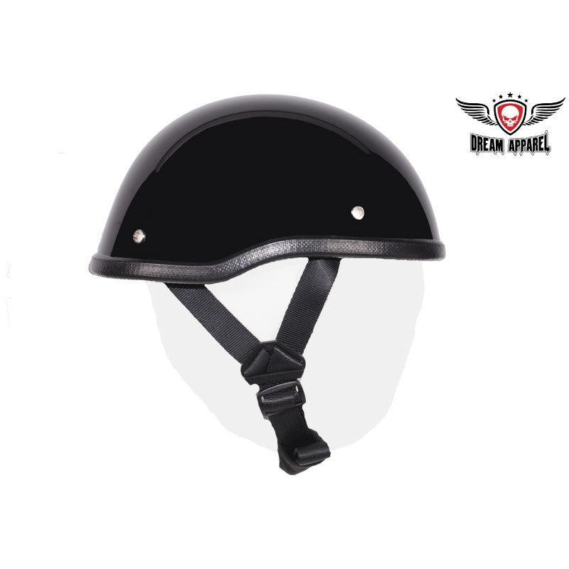 Gloss Black Motorcycle Novelty Skull Cap Helmet