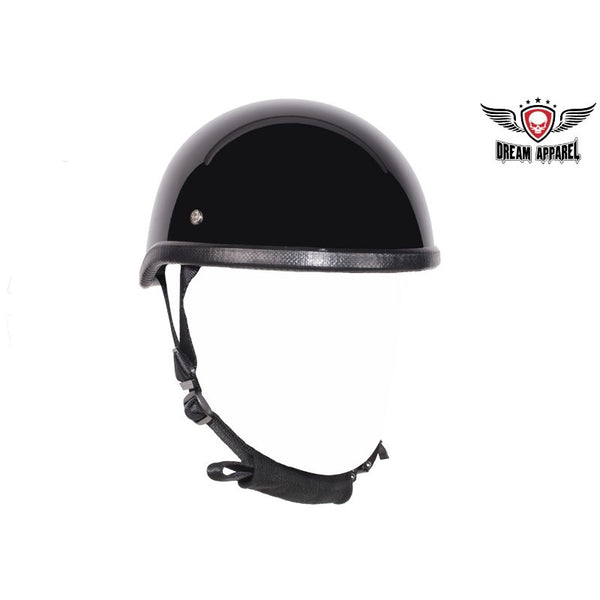 Gloss Black Motorcycle Novelty Skull Cap Helmet