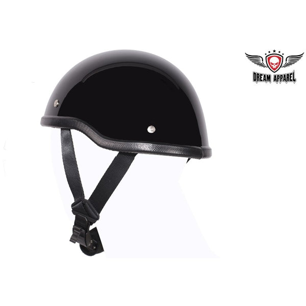 Gloss Black Motorcycle Novelty Skull Cap Helmet