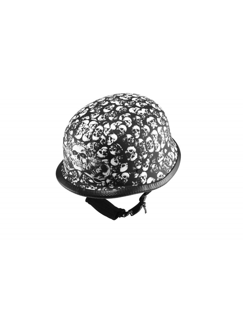 White Flat Skull Graveyard German Novelty Helmet