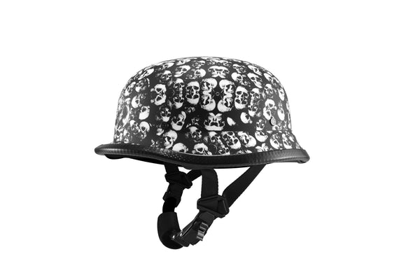 White Flat Skull Graveyard German Novelty Helmet