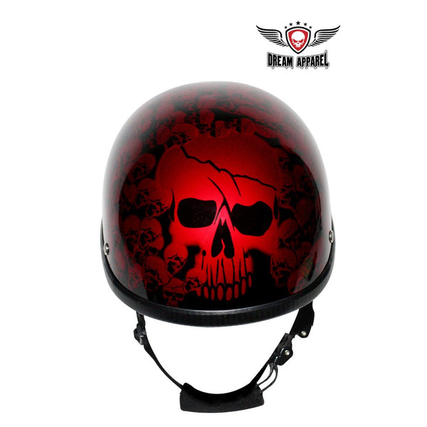 Burgundy Boneyard Eagle Novelty Helmet with Skulls