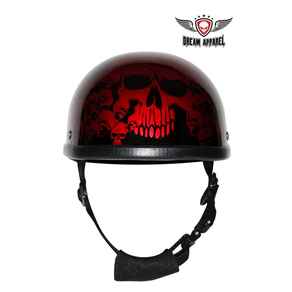 Burgundy Boneyard Eagle Novelty Helmet with Skulls
