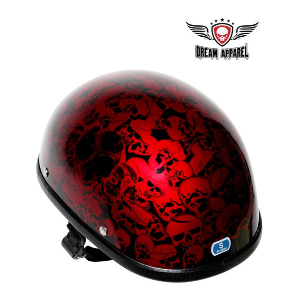 Burgundy Boneyard Eagle Novelty Helmet with Skulls