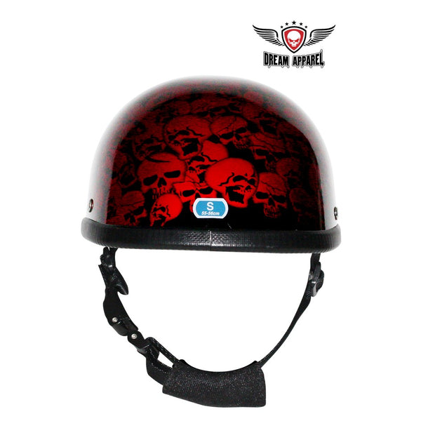 Burgundy Boneyard Eagle Novelty Helmet with Skulls
