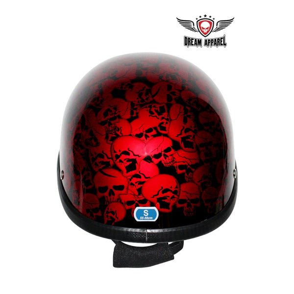 Burgundy Boneyard Eagle Novelty Helmet with Skulls