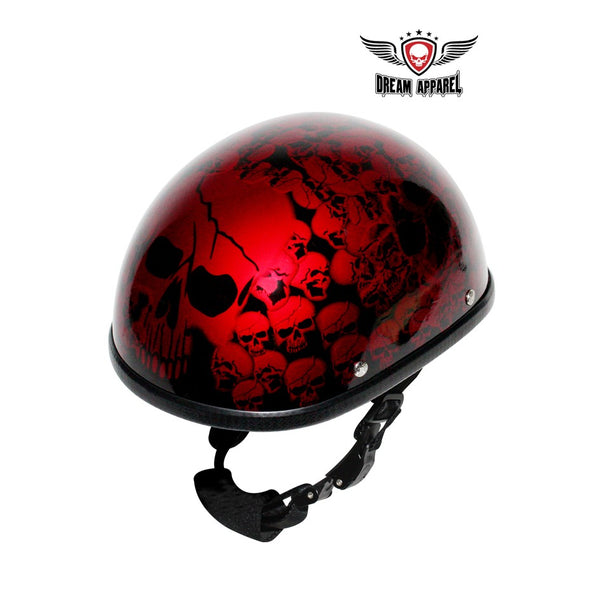 Burgundy Boneyard Eagle Novelty Helmet with Skulls