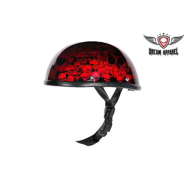 Burgundy Boneyard Eagle Novelty Helmet with Skulls
