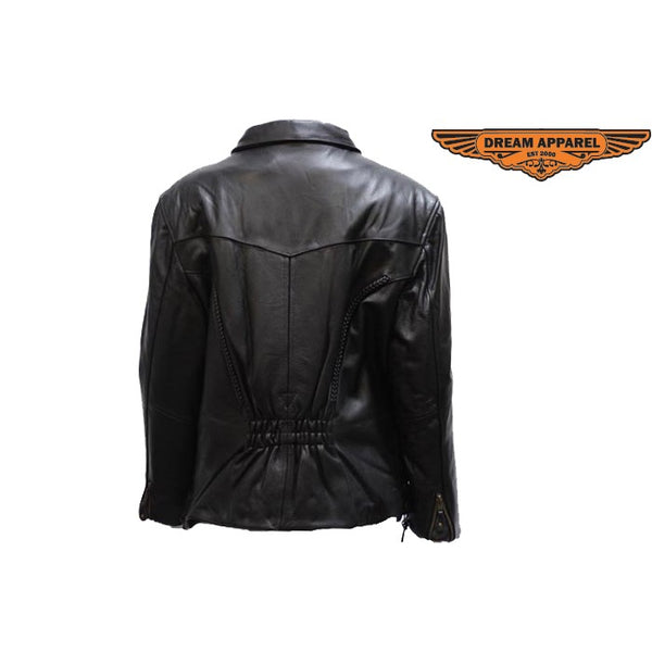 Women's Heavy Duty Soft Leather Motorcycle Jacket