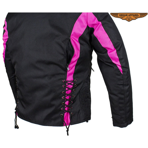 New Black & Pink Textile Racing Jacket