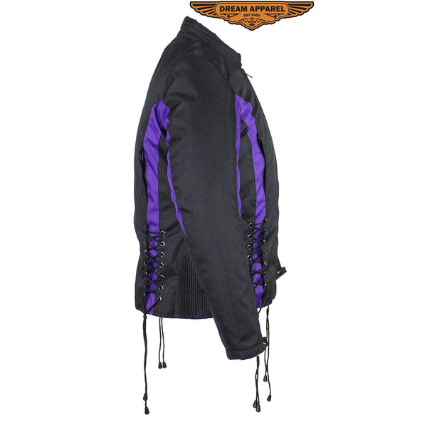 Black & Purple Textile Racing Jacket
