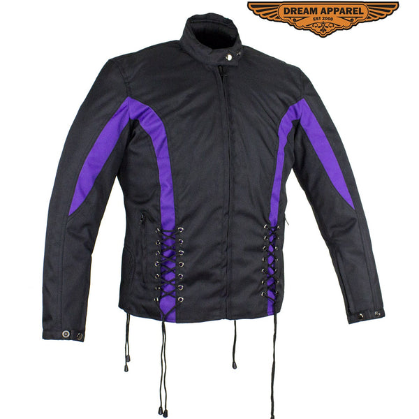 Black & Purple Textile Racing Jacket