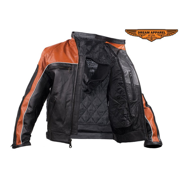 Mens Orange Racer Jacket