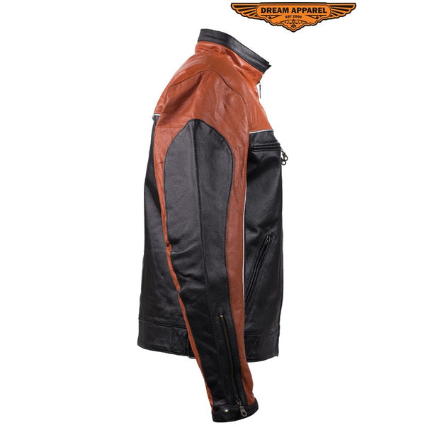 Mens Orange Racer Jacket