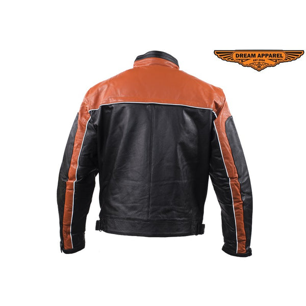 Mens Orange Racer Jacket