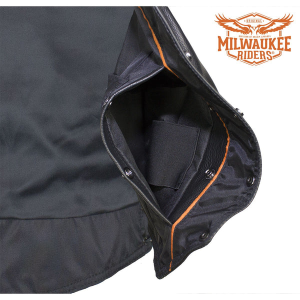 Womens Longer Motorcycle Vest With Braid By Milwaukee Riders