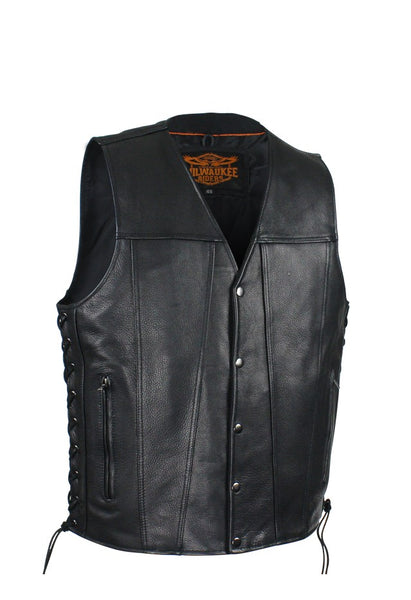 Mens Leather Vest With Concealed Gun Pockets By Milwaukee Riders®