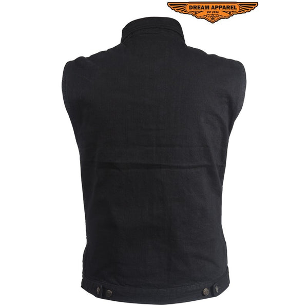 Black Denim Gun Pocket Vest