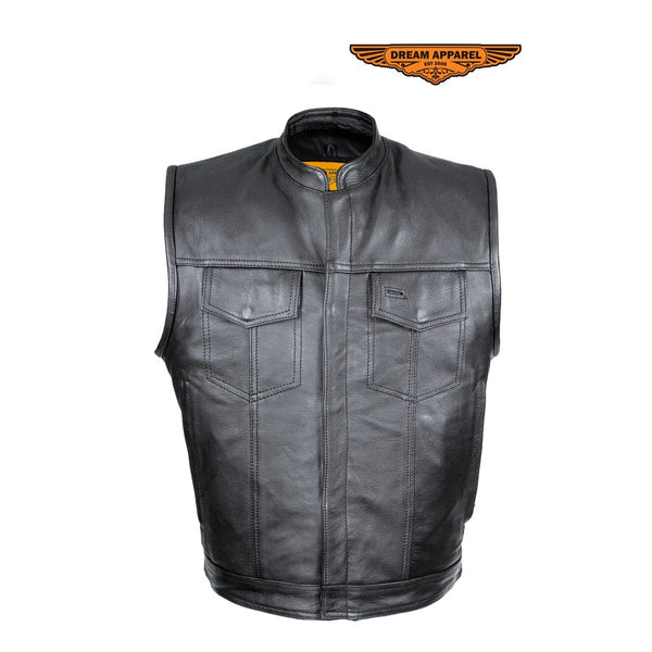 Split Cowhide Leather Motorcycle Club Vest - Defender Vest