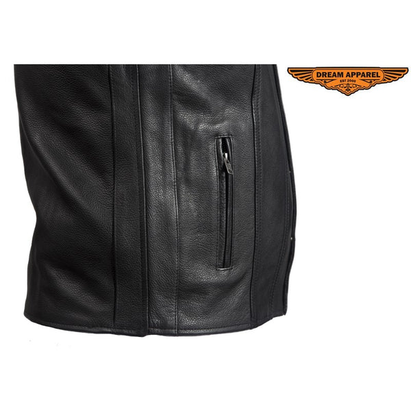 Classic Motorcycle Club Vest with Gun Pockets