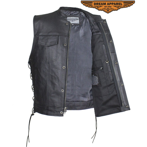 Men's Split Leather Gun Pocket Vest