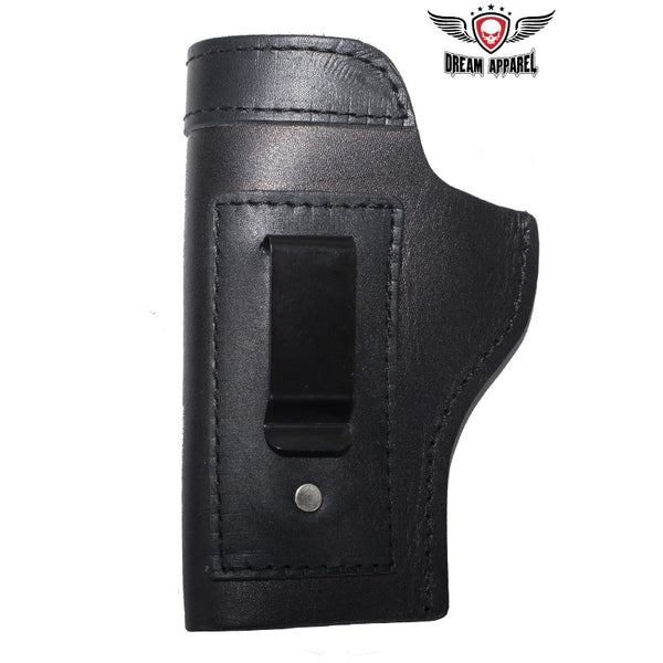 Black Leather Gun Holster For Bikers