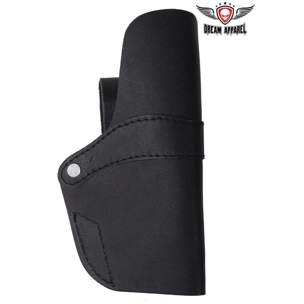 Black Leather Gun Holster With Two Leather Straps