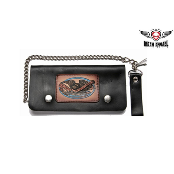 Leather Wallet With Live To Ride, Ride To Live