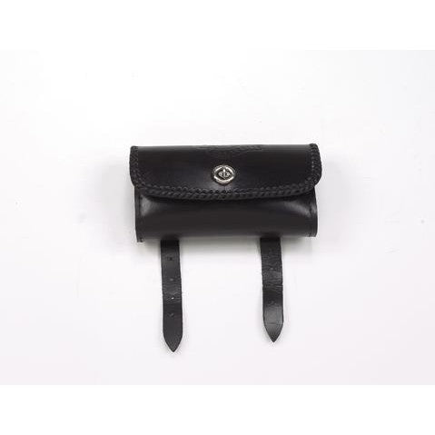 Heavy Duty Leather Motorcycle Windshield Bag With Braid
