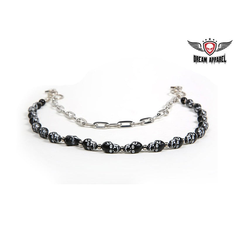 Biker Chain With 20 Skulls
