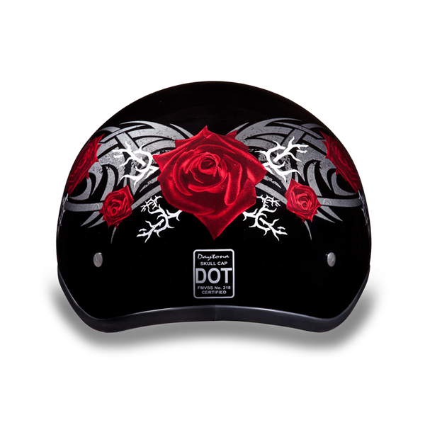 D.O.T. DAYTONA SKULL CAP- W/ ROSE