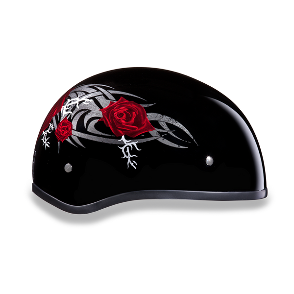 D.O.T. DAYTONA SKULL CAP- W/ ROSE