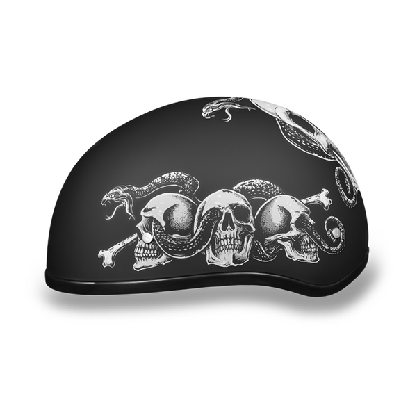 D.O.T. DAYTONA SKULL CAP- W/ SNAKE SKULLS