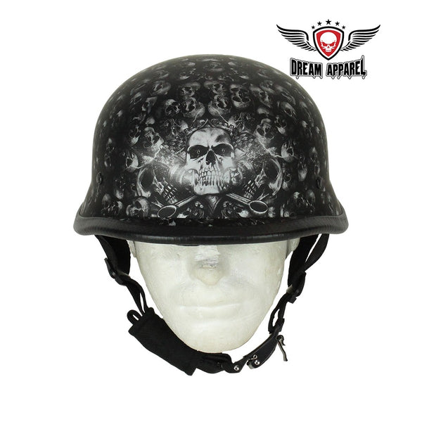 Grey Flat Skull Graveyard German Novelty Helmet